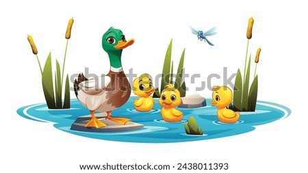 Similar – Image, Stock Photo A duck swims in a mountain lake