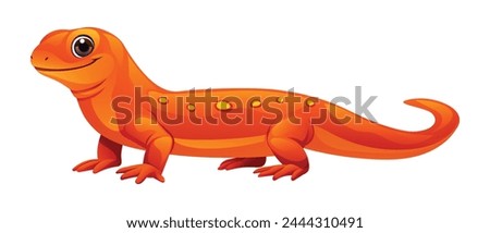 Cute newt cartoon illustration. Vector salamander isolated on white background