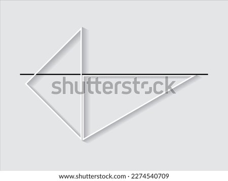 A black line drawn with a triangle ruler