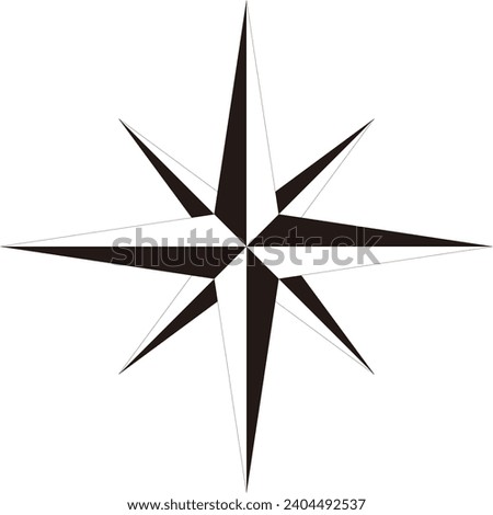 Compass mark icon, white background