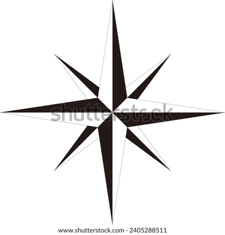 Compass mark icon, transparent background