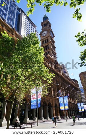 SYDNEY - OCTOBER 2014 : Sydney GPO building is located in Martin Place. This place is national Australian icon in popular culture for attracting high-end film and television productions.