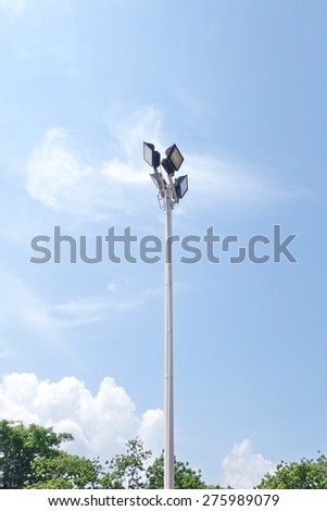 light pole with blue sky