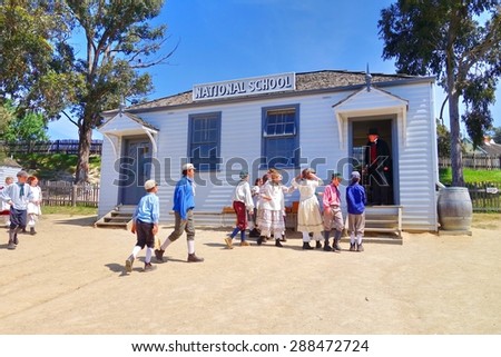 SOVEREIGN HILL, AUSTRALIA - OCTOBER 26 : An open air museum in Golden Point. Sovereign Hill depicts Ballarat\'s first years after the discovery of gold. In Ballarat, Australia - October 26, 2014
