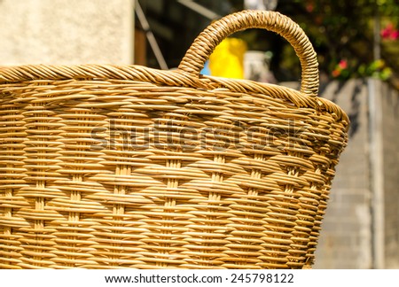 Handmade basket made from bamboo/ close of handmade natural basket / Handmade basket made from bamboo (basket, bamboo, handmade )