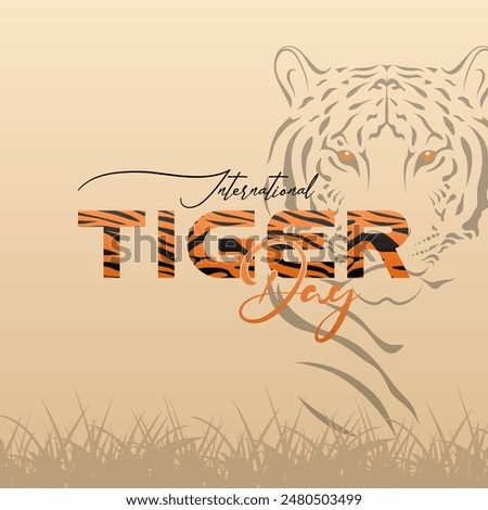 illustration of a Background for International tiger day. July 29th, great for greeting card, poster and banner