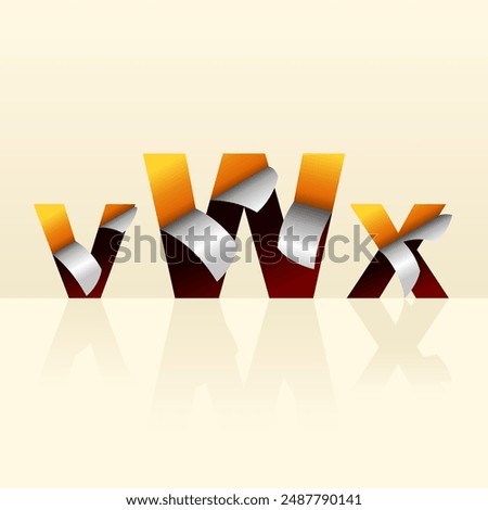 letters V W X with chipped Design Typography