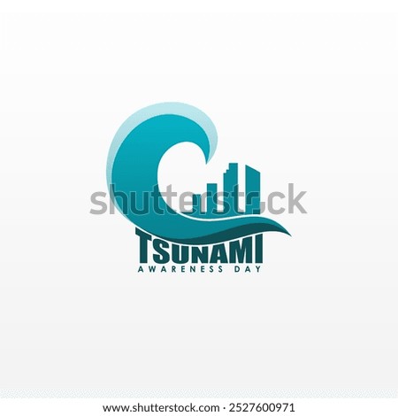 World Tsunami Awareness Day, sea wave icon illustration