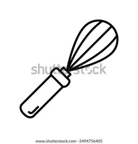 Whisk for mixing and whisking outline icon, Vector illustrations