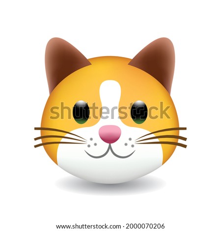 Cat Home Farm Animals Emoji Illustration Face Vector Design Art. Flat vector dog emoji. Cat Face vector flat icon. Isolated on white background cat emoji illustration