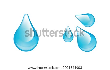 Vector blue water drop icon set. Illustration vector graphic of water drop.