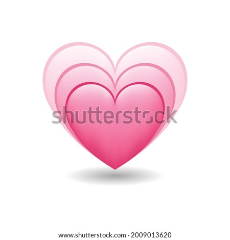 Growing Heart Love Emoji Icon Object Symbol. Gradient Vector Illustration Clip Art Design Cartoon Isolated Background. Pink heart emoji. 