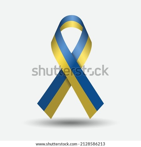 Ukraine Mourning Ribbon Flag. Ukraine Flag ribbon. Creative Ribbon with Ukraine Flag For Memorial and Independence Day.  