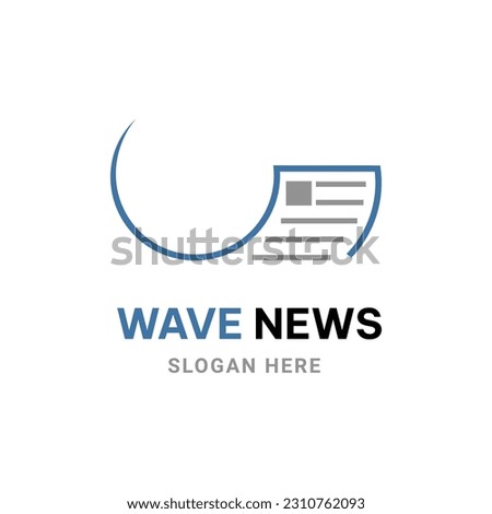 WAVE AND NEWS LOGO CONCEPT