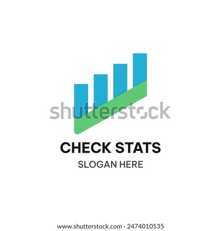 Check stats logo concept. Finance check vector illustration