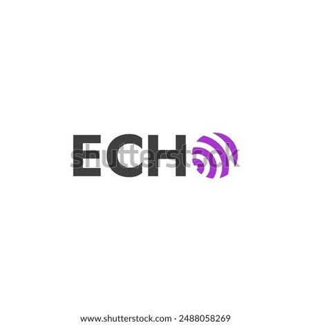 Echo logo template in simple typography. Echo word mark vector illustration