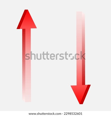 Up and down arrow vector design. Design concept for economy, banking, increasing and decreasing number statistic, for banking, increasing and decreasing growth, increasing and decreasing arrows. 