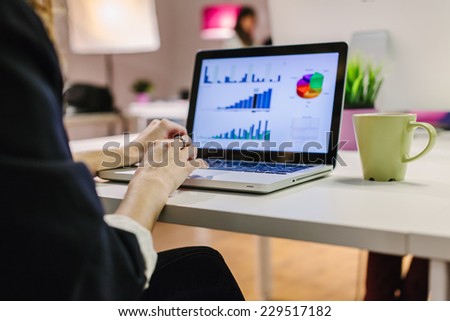 Woman Typing on Her Laptop at the Office