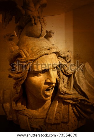 Antique Sculpture in the Arc de Triomphe in Paris