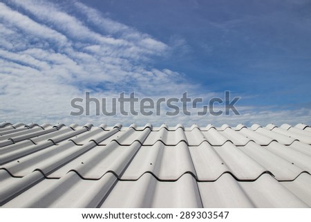 the beautiful roof of house and blue sky background