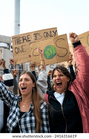 Similar – Foto Bild Mut zur Veränderung Demonstration Prostest Klimawandel