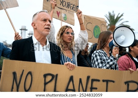 Similar – Foto Bild Mut zur Veränderung Demonstration Prostest Klimawandel