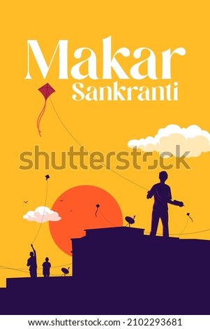 Makar Sankranti Indian Kite festival design template