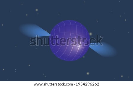 3D Dyson sphere concept. Space and planet-sphere with rays
