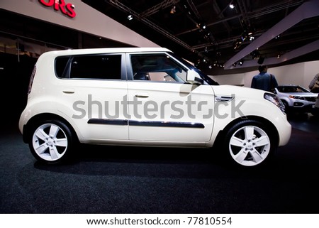 MOSCOW, RUSSIA - AUGUST 25:  White car Kia Soul on display at Moscow International exhibition InterAuto on August 25, 2010 in Moscow, Russia.