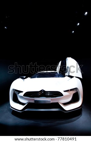 MOSCOW, RUSSIA - AUGUST 25: White sport car Citroen on display at Moscow International exhibition InterAuto on August 25, 2010 in Moscow, Russia.