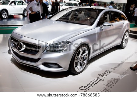 MOSCOW, RUSSIA - AUGUST 25: Grey car Mersedes on display at Moscow International exhibition InterAuto on August 25, 2010 in Moscow, Russia.