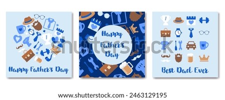 Happy Father's Day greeting cards set. Best dad ever.