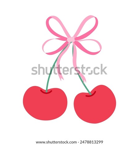 Sweet Ties: Stylized Cherries with Bow