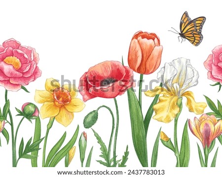 Similar – Image, Stock Photo a tulip blooms red and passionate