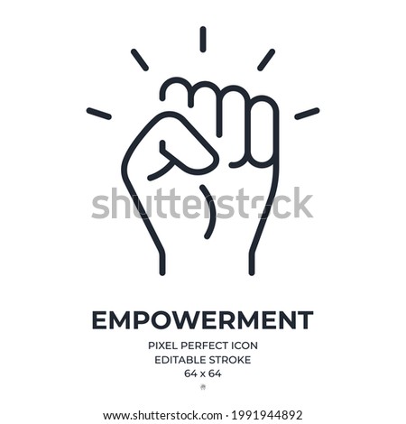 Empowerment concept editable stroke outline icon isolated on white background flat vector illustration. Pixel perfect. 64 x 64.