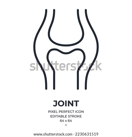 Synovial joint editable stroke outline icon isolated on white background flat vector illustration. Pixel perfect. 64 x 64.