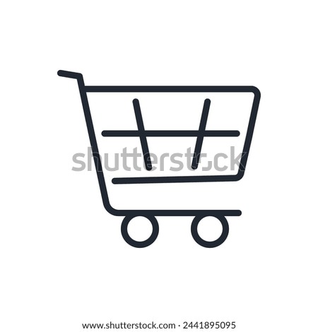 Trolley cart editable stroke outline icon isolated on white background flat vector illustration. Pixel perfect. 64 x 64