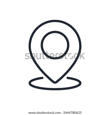 Map pin or pointer editable stroke outline icon isolated on white background flat vector illustration. Pixel perfect. 64 x 64