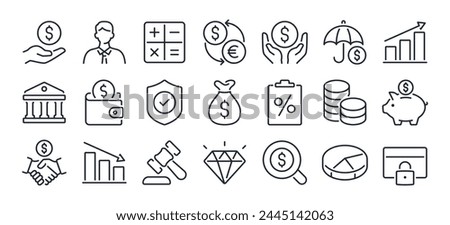 Money, payment and finance editable stroke outline icon isolated on white background flat vector illustration. Pixel perfect. 64 x 64