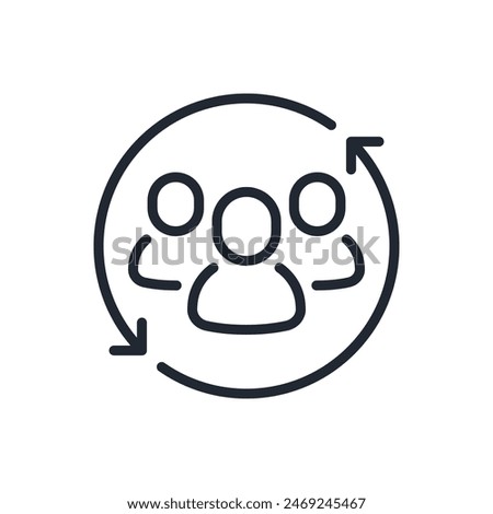 Customer, staff, employee editable stroke outline icon isolated on white background flat vector illustration. Pixel perfect