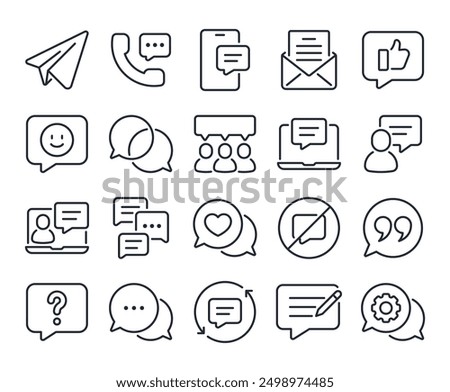 Message, talk, chat, speech bubble, sms, dialogue editable stroke outline icon isolated on white background flat vector illustration. Pixel perfect. 64 x 64