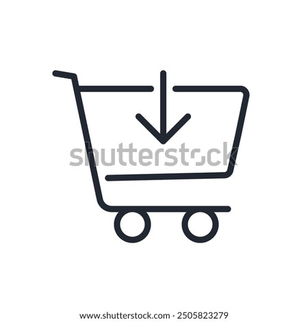 Shopping trolley editable stroke outline icon isolated on white background flat vector illustration. Pixel perfect. 64 x 64