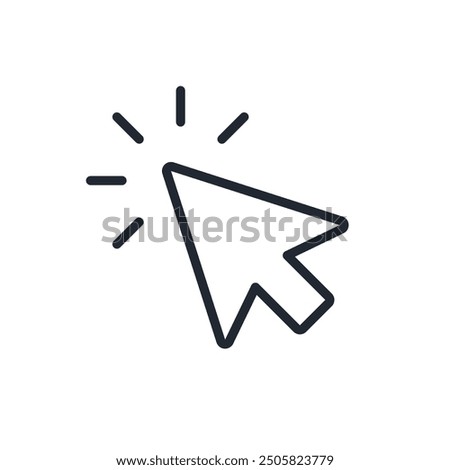 Mouse cursor click editable stroke outline icon isolated on white background flat vector illustration. Pixel perfect. 64 x 64