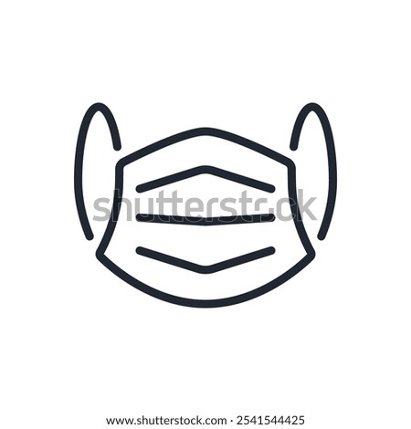 Medical face mask editable stroke outline icon isolated on white background flat vector illustration. Pixel perfect. 64 x 64