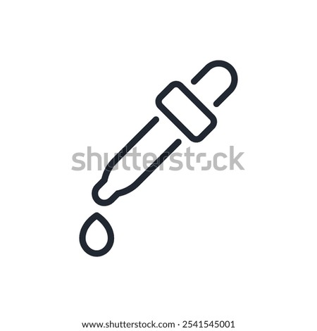 Eye dropper editable stroke outline icon isolated on white background flat vector illustration. Pixel perfect. 64 x 64