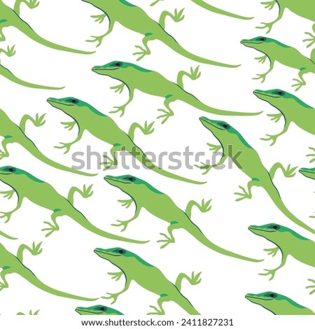 seamless pattern with lizard, iguana, monitor lizard in vector. wild animal in flat style. Template for design, print, background, packaging, book, wrapping paper, fabric.