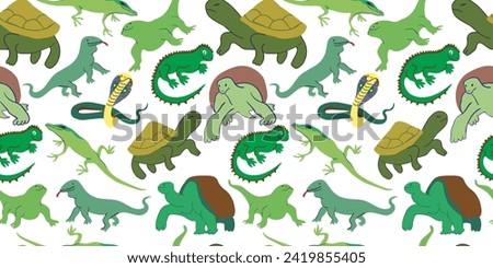 seamless pattern with. in vector. wild animal in flat style. Template for design, print, background, packaging, book, wrapping paper, fabric.