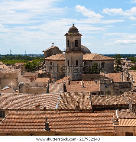 Bird's Eye View on the Roofs of the City of Beaucaire