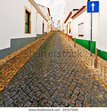 Narrow Street in the Medieval Portuguese City of Logos, Instagram Effect