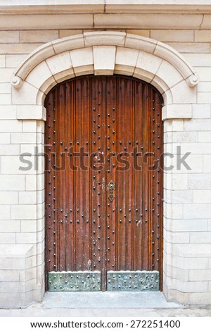 Solid Wooden Door in the Belgian City